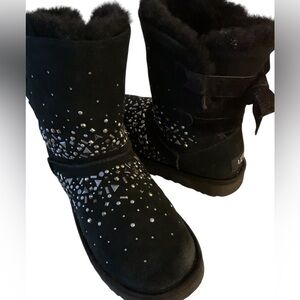UGG women black suede stud shirt classic boots size 5